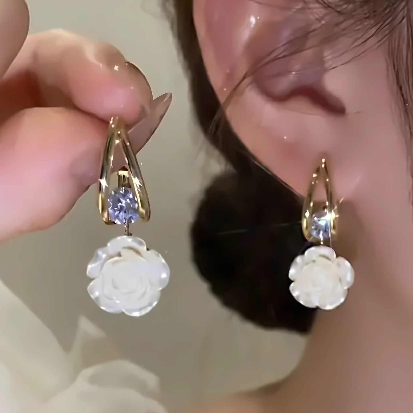 Minimalist Rose Flower Earrings