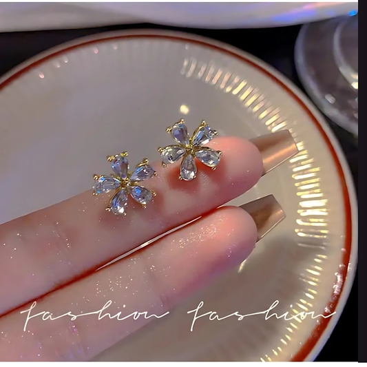 Crystal Flower Stud Earrings