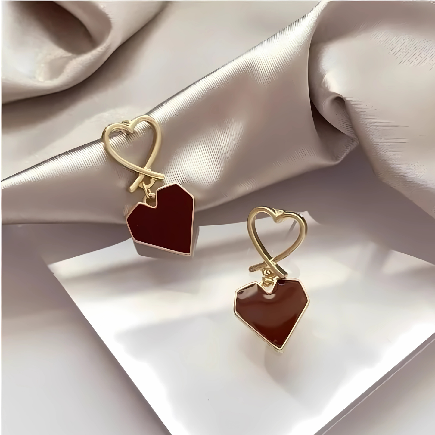 Minimalist Gold Heart Dangles