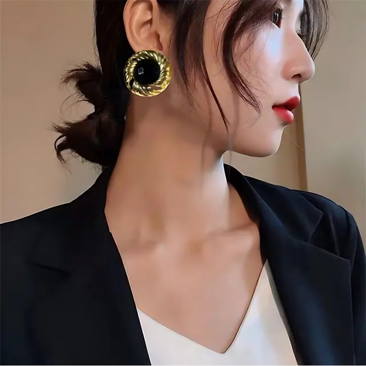 Statement Gold Stud Earrings