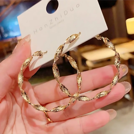 Chunky Gold Spiral Hoops