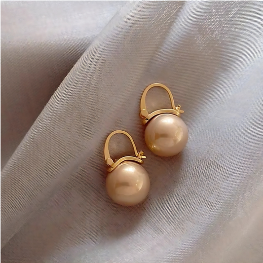 Minimalist Pearl Huggie Earrings
