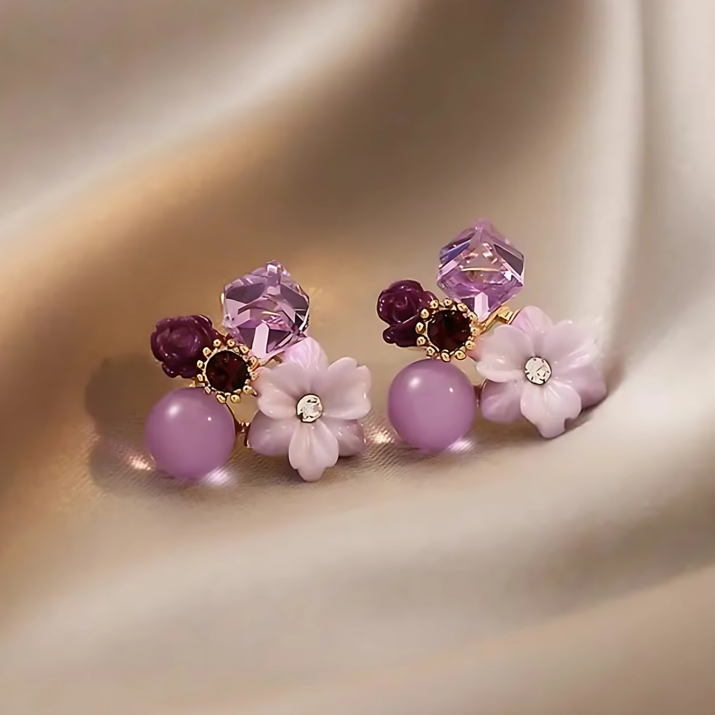 Korean Style Purple Earrings
