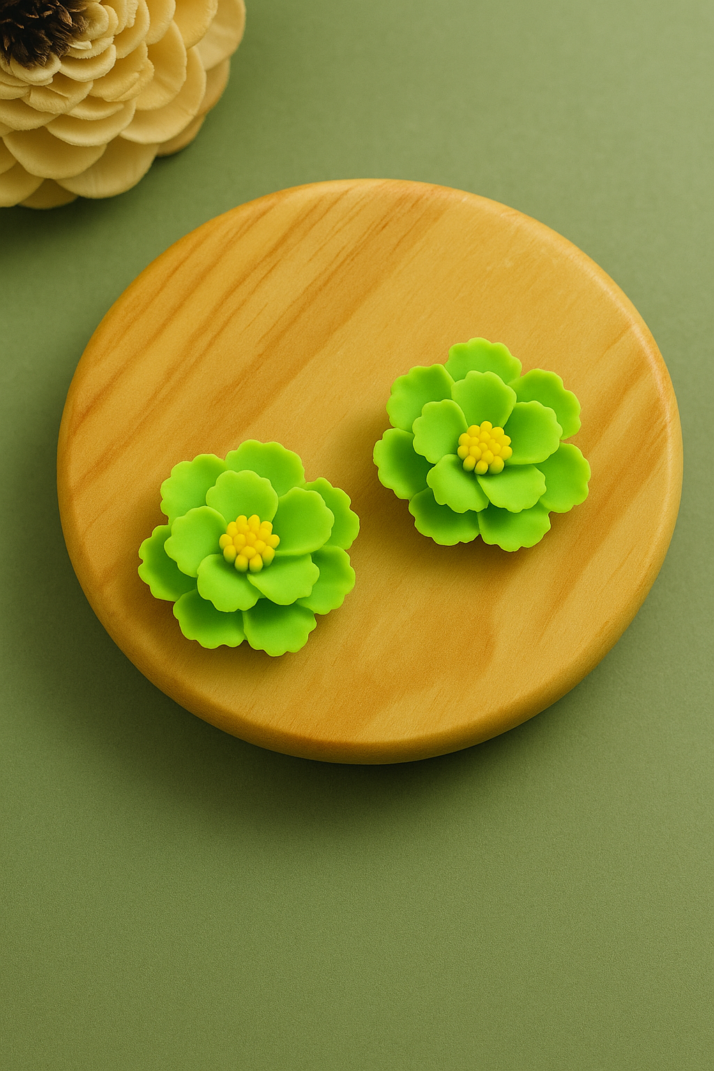 Handmade polymer clay earrings with floral design – lightweight and eco-friendly statement jewelry for women