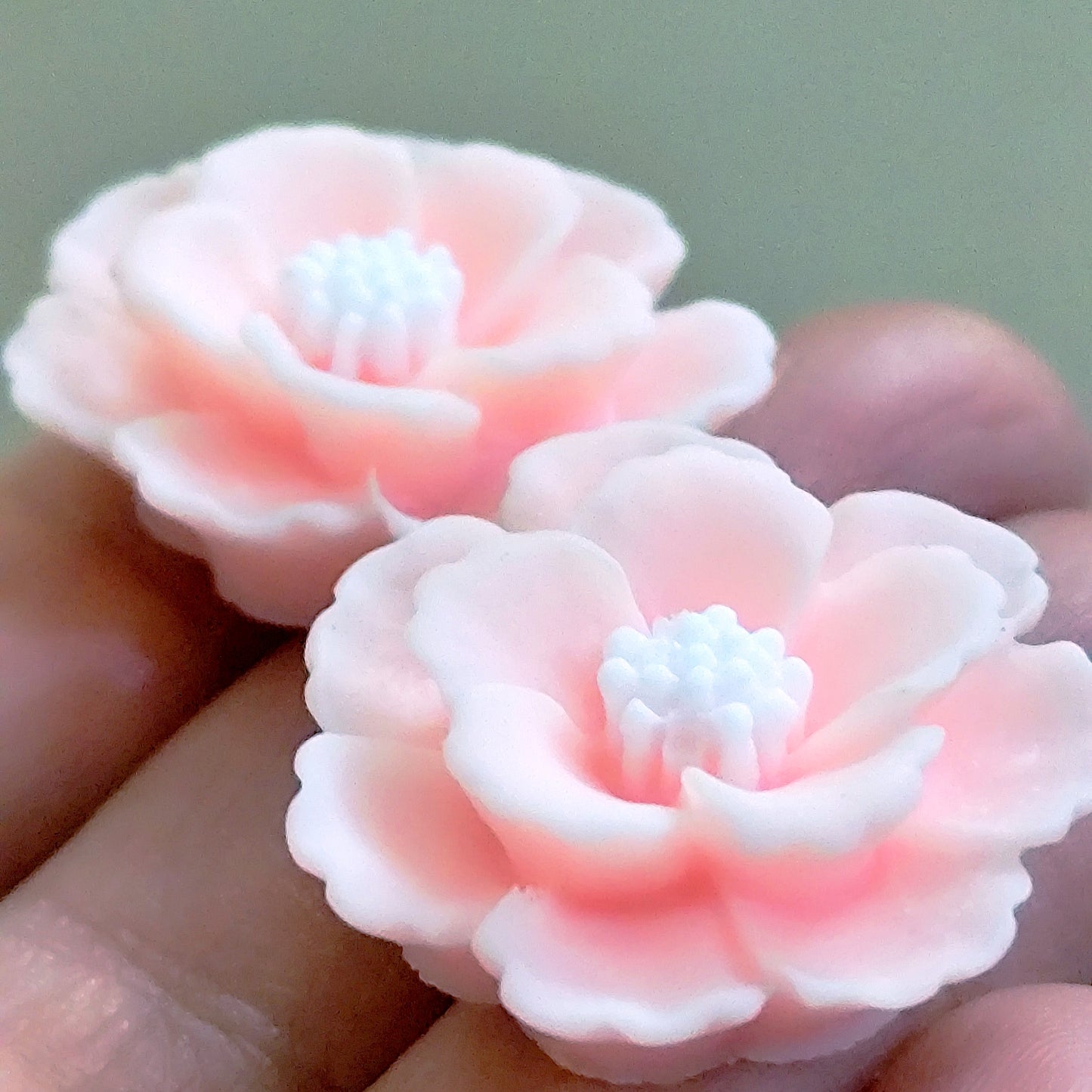 Pastel pink polymer clay earrings – handcrafted rose-style floral jewelry for everyday and party wear