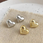 Polished Gold Heart Studs