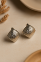 Textured Silver Earrings, Square Stud Earrings, Hammered Silver Jewelry, Cushion Shape Earrings, Modern Geometric Earrings, Unique Silver Studs, Artisan Inspired Earrings, Everyday Silver Studs, Fashion Earrings for Women, Kurlywurly Store.