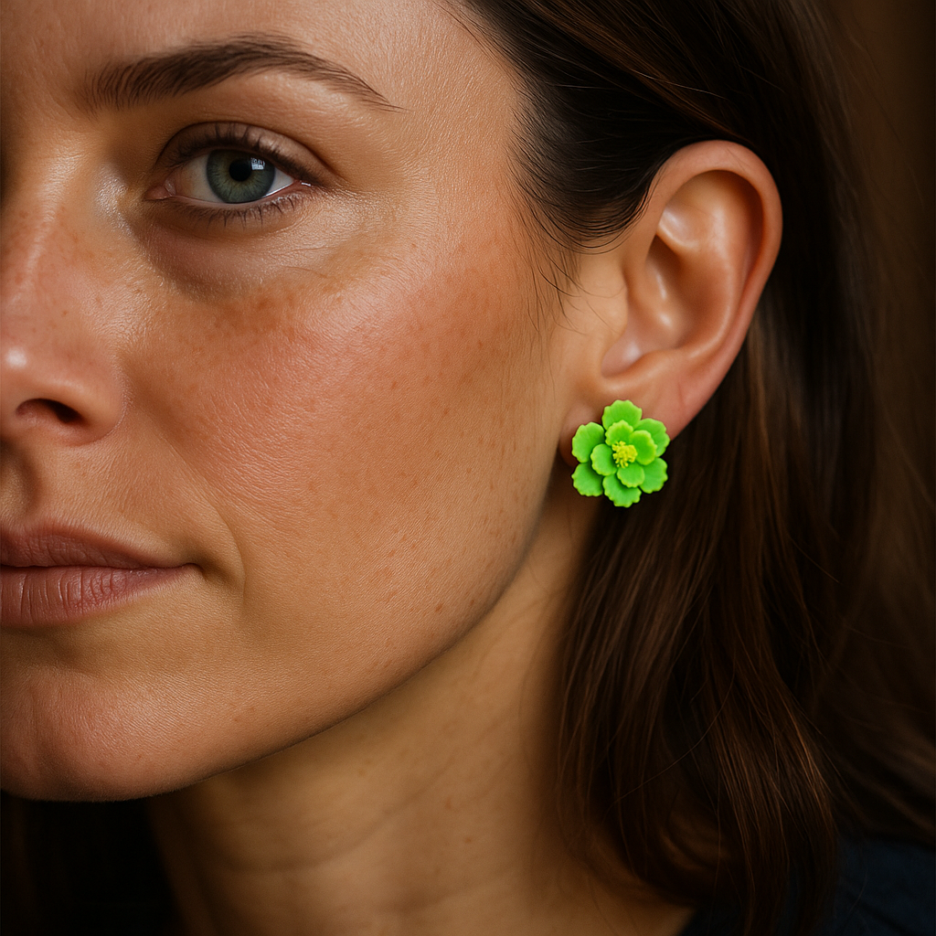 Colorful handmade clay stud earrings – trendy and sustainable fashion jewelry for everyday wear