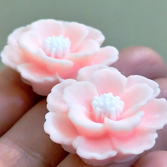 Pastel pink polymer clay earrings – handcrafted rose-style floral jewelry for everyday and party wear