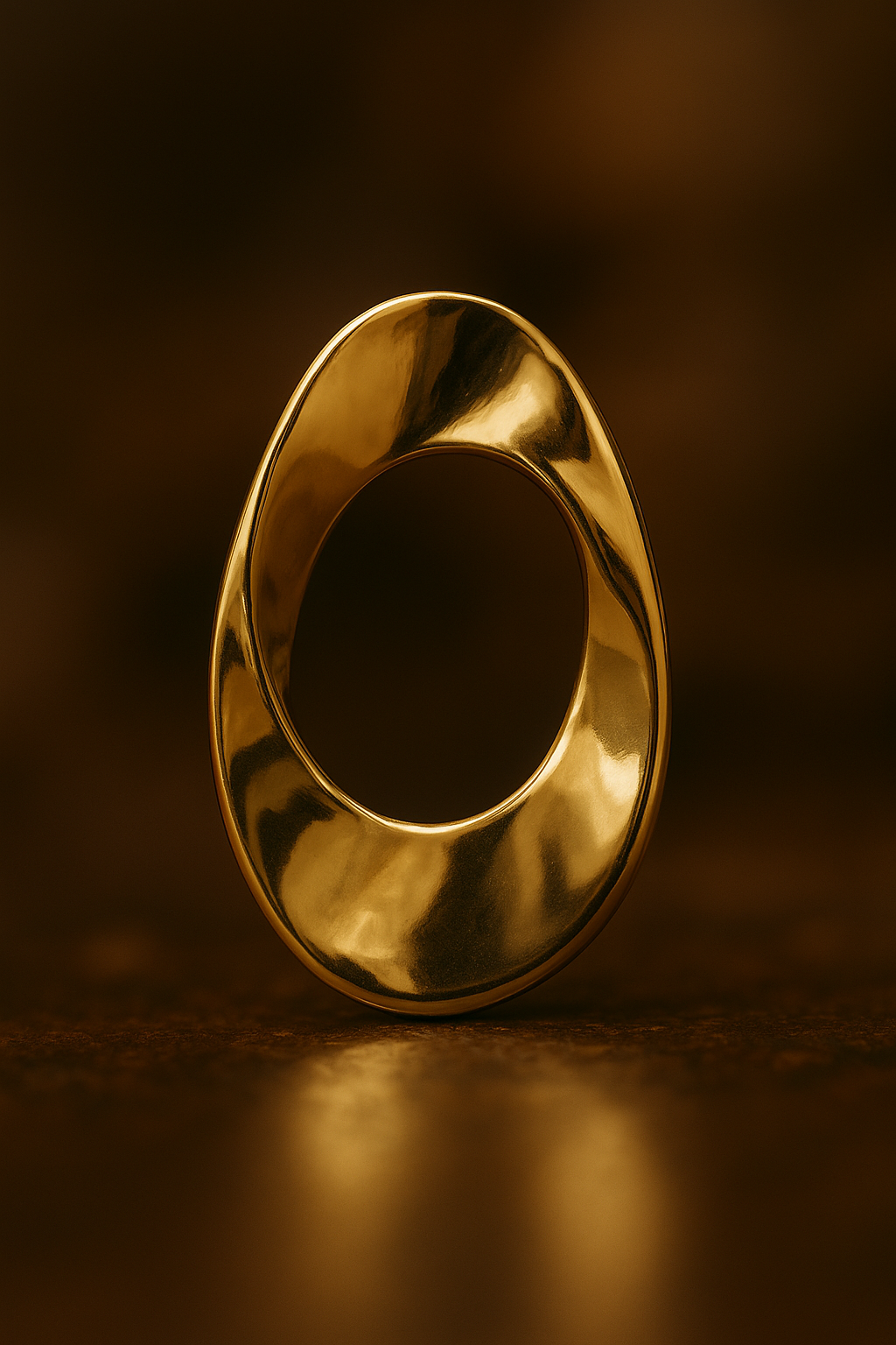 Trendy twisted oval hoop earrings in glossy gold finish, contemporary fashion jewelry perfect for gifting and styling luxe looks