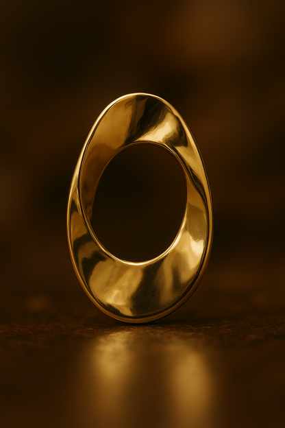 Trendy twisted oval hoop earrings in glossy gold finish, contemporary fashion jewelry perfect for gifting and styling luxe looks