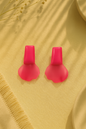 Vibrant pink petal earrings in contemporary petal shape – perfect for parties and casual styling.